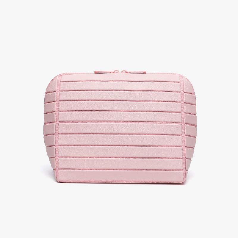 1pcs Striped PVC Storage Bag Large Capacity Outdoor Travel Toiletries Organizer Pouch Portable Travel Cosmetic Bag розовый