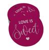 Inkdotpot 100 - Confezione da 100 etichette in carta stagnola color oro vero Love Is Sweet bomboniera da appendere
