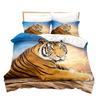 Dreiteiliges Tiger-Bettbezug 3D Digitaldruck Bettwäsche-Set