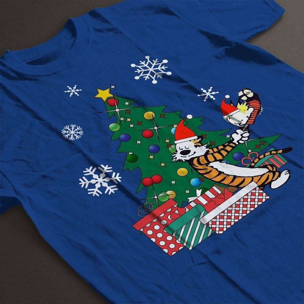 Calvin and Hobbes Christmas Funny Cartoon Unisex T-shirt S-5XL M