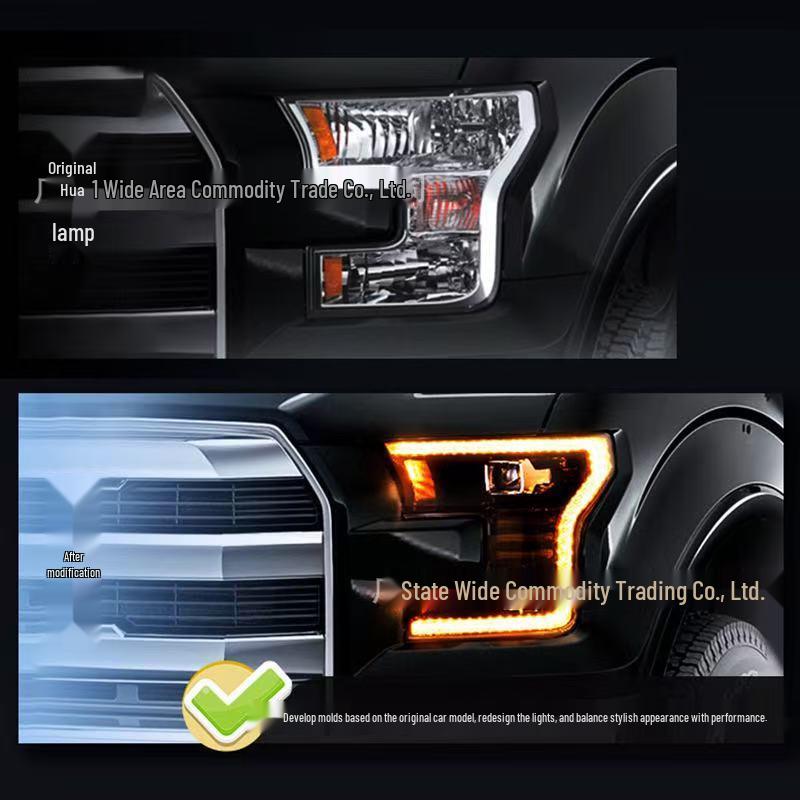 LED Headlights with Flowing Turn Signals & DRL for 2015-2020 Ford F150 Raptor