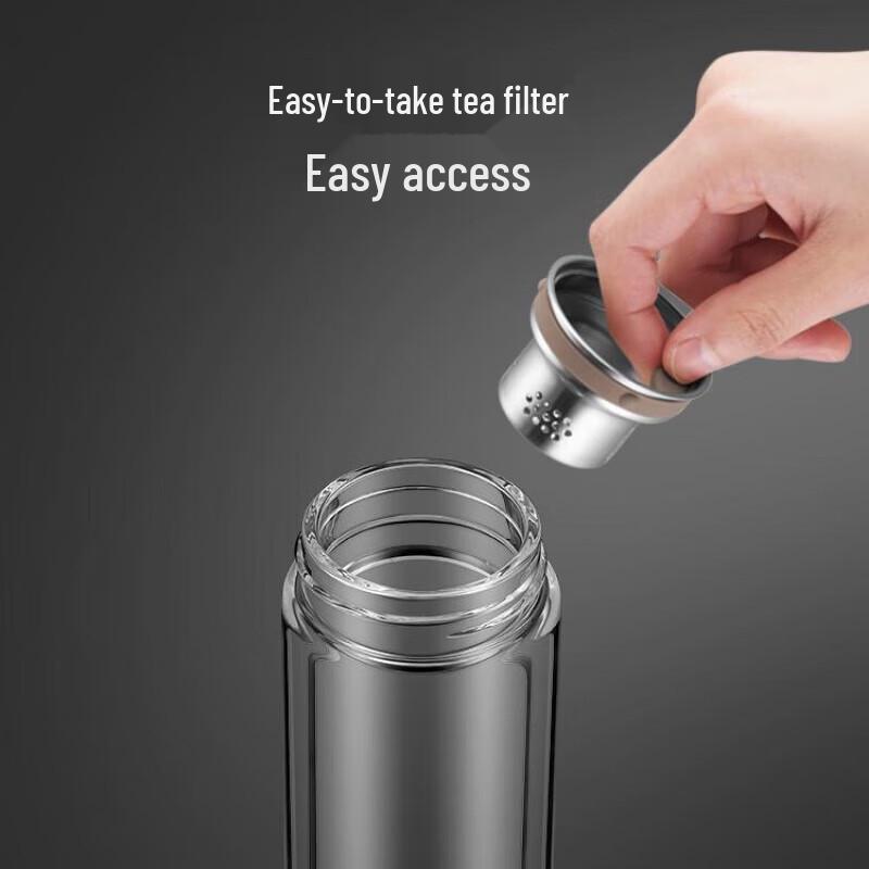 Supor Heat-Resistant Glass Office Tea Cup with Lid