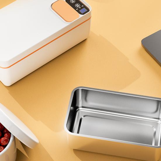 Elektryczne Podgrzewane Pudełko na Lunch Bezprzewodowe Izolowane Pojemnik na Lunch Akumulatorowe Przenośne Pudełko Bento 1L Pojemnik ze Stali Nierdzewnej Szczelny Podgrzewacz do Jedzenia