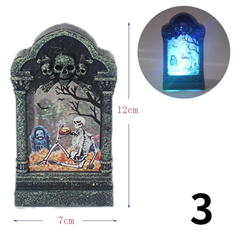 1PC Halloween Festival Tombstone Light LED Colorful Night Lamp Haunted House Bar Decoration Props