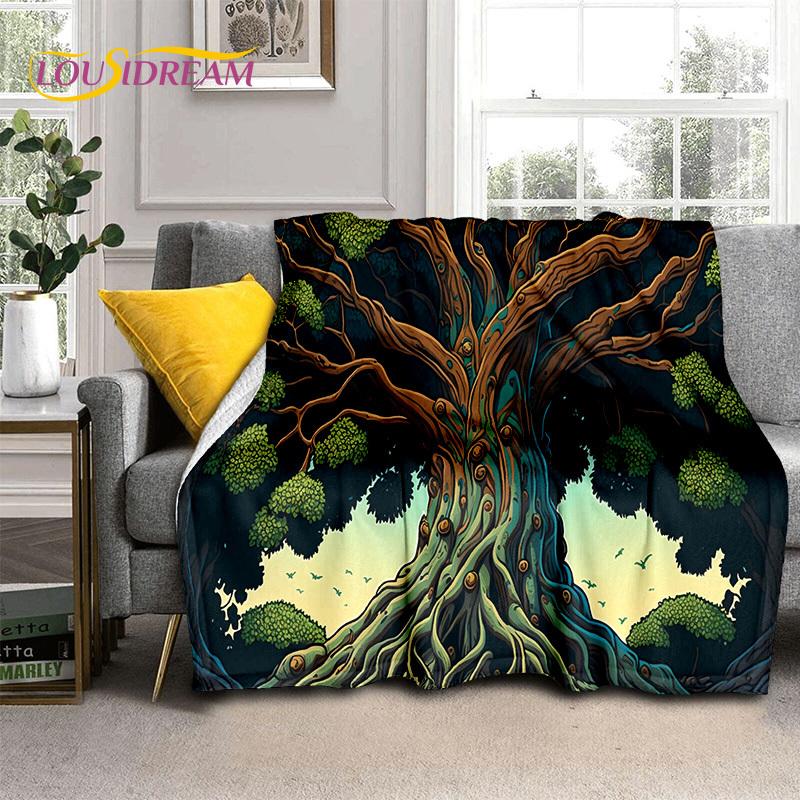Tree of Life Nature Viking Yggdrasil Norse Soft Flannel Blankets,Throw Blanket Comfortable Blanket for Picnic Beds Home Bedroom