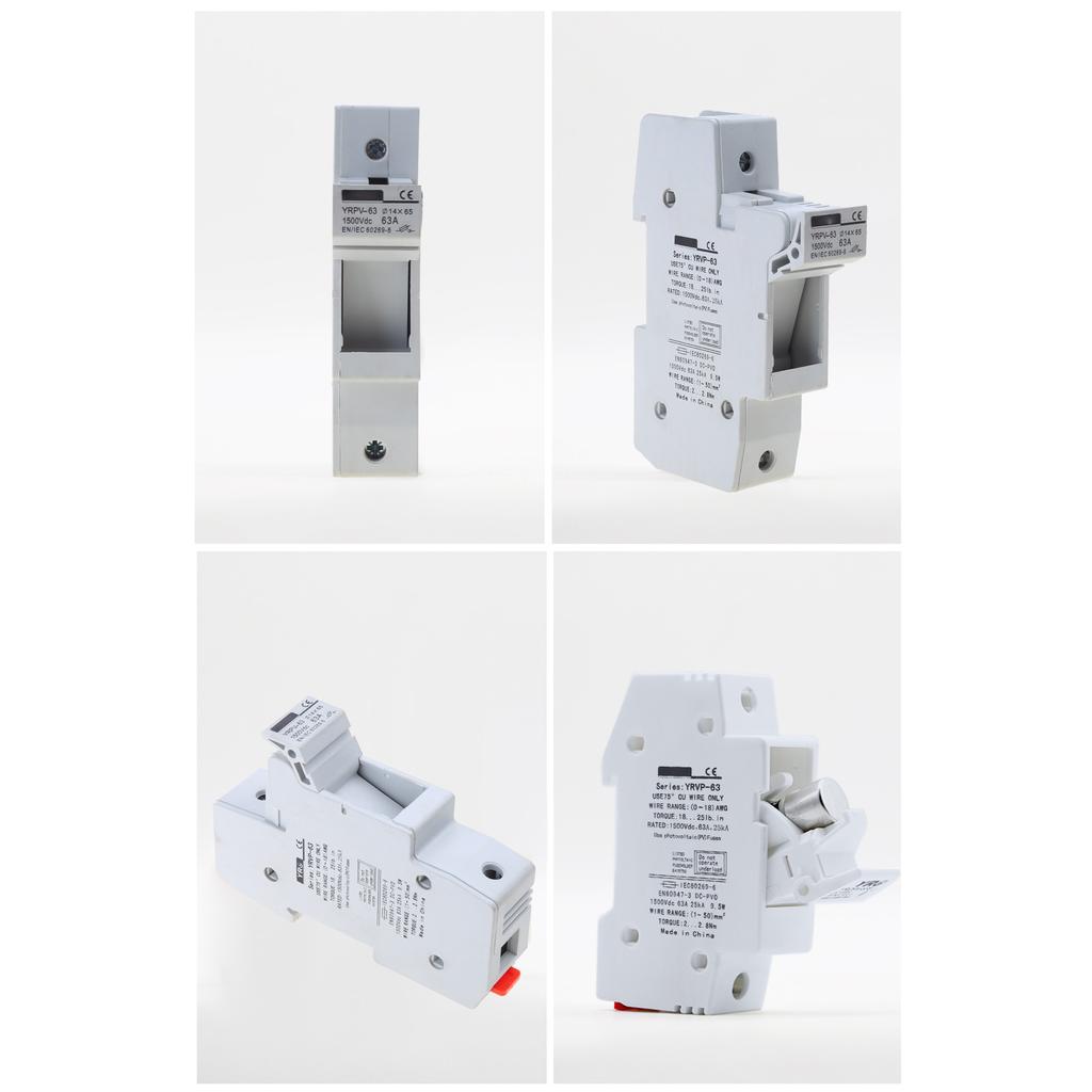 DIN Rail Mounted Fuse Holder 1000 VDC 14x51mm PV DC Fuse Solar Fuse Base for Photovoltaic System Protection Protector