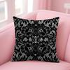 Black Lace Print Cushion Cover Inches Farmhouse Decor Home Throw Pillow Covers For Couch Decorations
