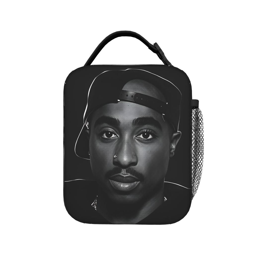 Rapper Tupacs Lunch Bag Convenient Lunch Box Child Office Print Cooler Bag Fashion Waterproof Thermal Tote Handbags