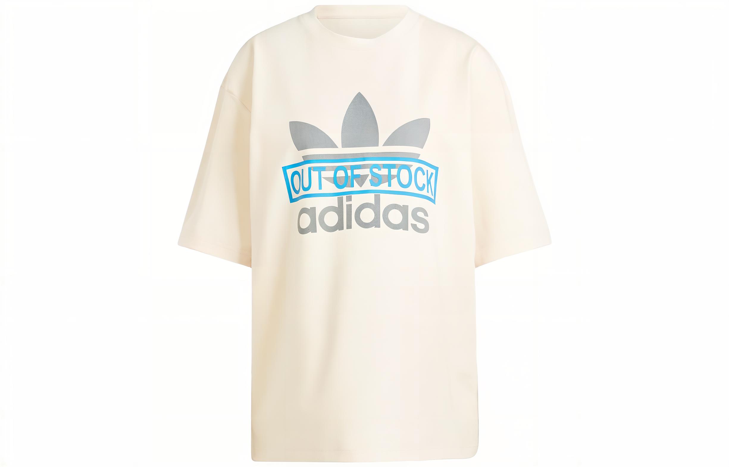 Adidas Originals X KSENIASCHNAIDER Drop Shoulder Sleeve T Shirt Women s Ecru IU4760 2XSS