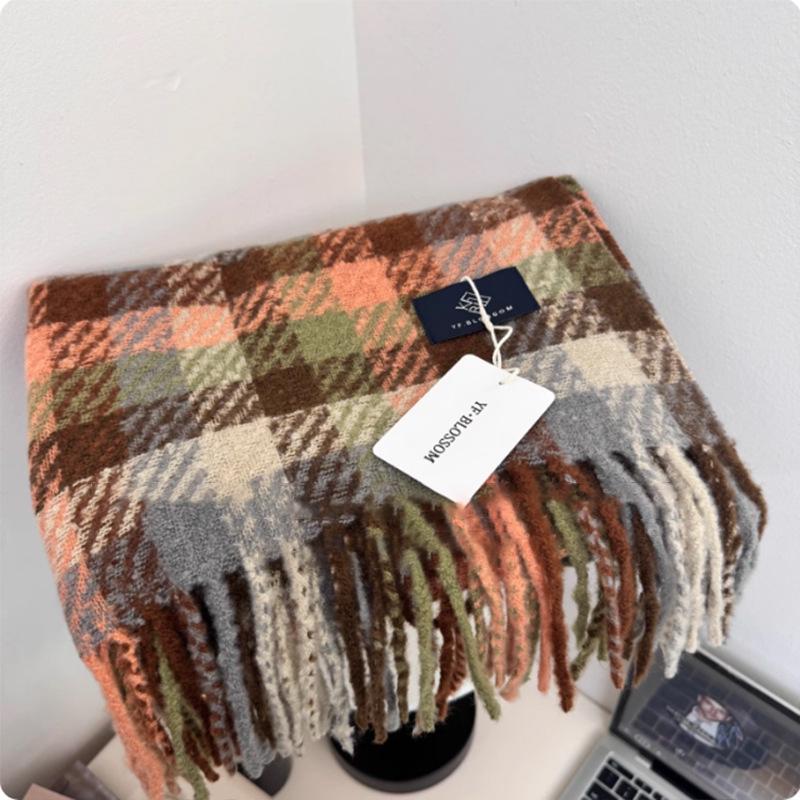 Korean Style Unisex Wool Blend Scarf: Anti-Pilling, Warm, Multi-Purpose Winter Shawl