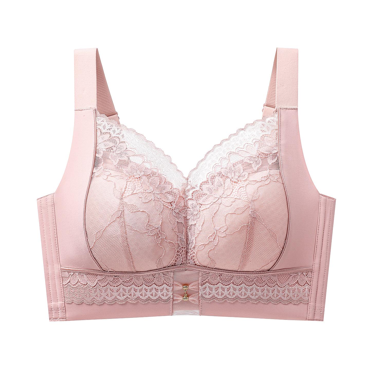 

Large Size Lingerie for Women Comfortable Gathering Bra Breathable and Anti Sagging Bra Push Up Bra 34/75C рожевий
