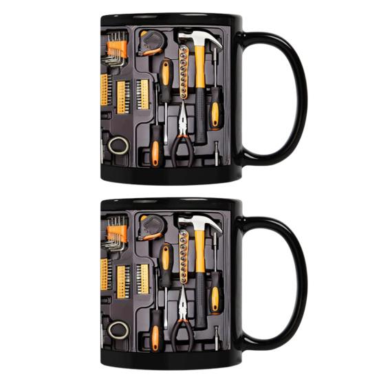 Mechaniker Werkzeugkasten Kaffeetasse Stilvolle Keramik Werkzeugkasten Tasse 11oz Werkzeug-Themen Geschenk für Mechaniker Papa Ehemann