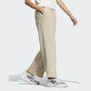 Adidas Fleecebukser for alle årstider, vide ben, ensfarget, detalj med bokstavbroderi, strikkede sportsbukser, damebukser, præriebrun IY4279