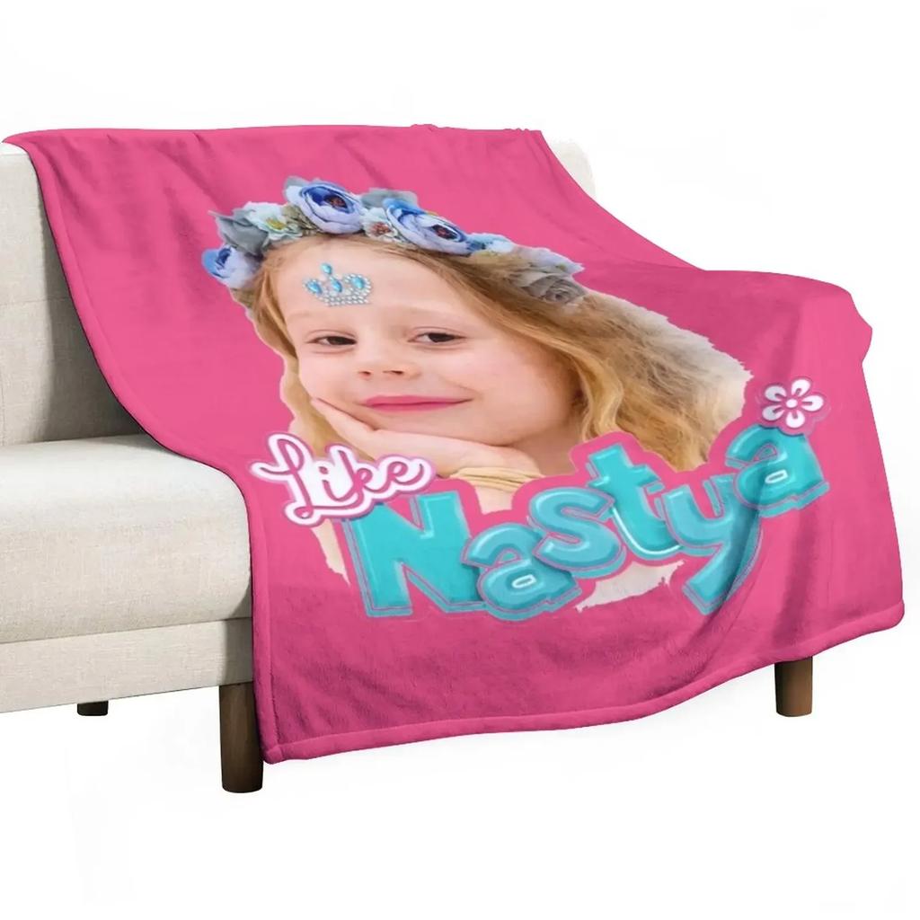 Like Nastya Girl Throw Blanket Decoratives Soft Big Large Blankets