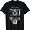Vintage Kamera Druck T-Shirt 100% Baumwolle Rundhals Kurzarm Sommer Lässig Herren T-Shirt Streetwear