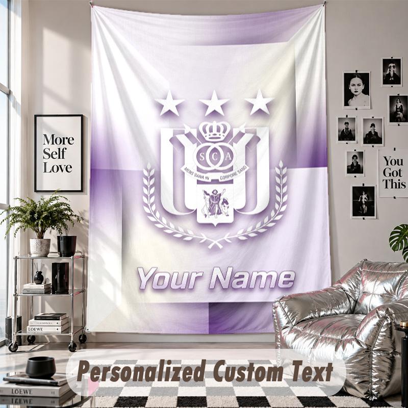 Custom Tapestry Wall Hanging, Anderlecht FC Personalized Name Text Home Wall Decor