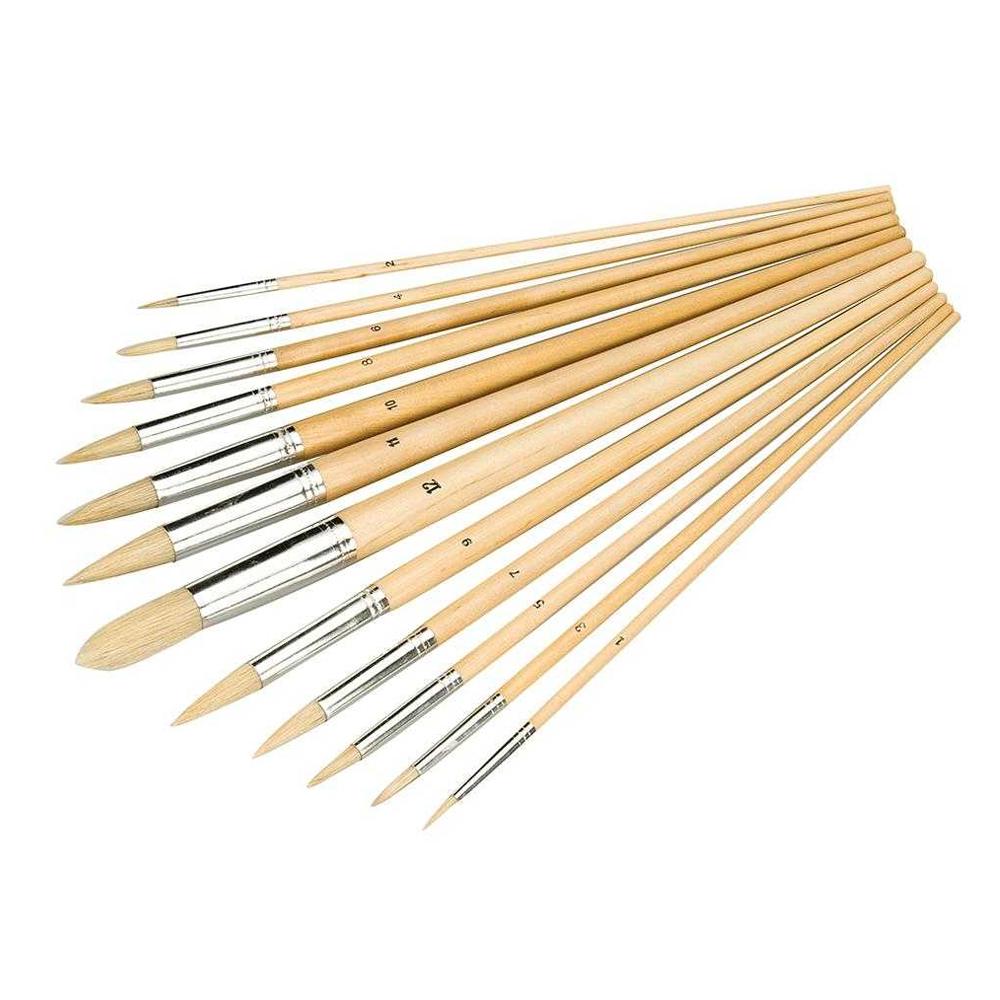 Silverline Wooden Point Paint Brush (Pack of 12)