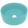 VidaXL Lavabo Rond de Luxe Vasque à Poser de Toilette Lave-mains de Salle de Bain Vestiaire Cuisine Maison Intérieur Vert 147013