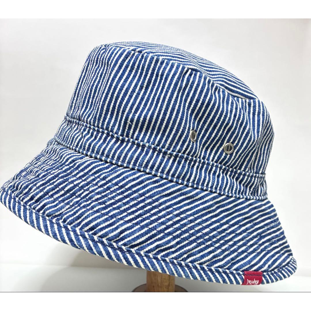 Used KAPITAL Capital Bucket Hat Indigo Hickory F Size Red Tab