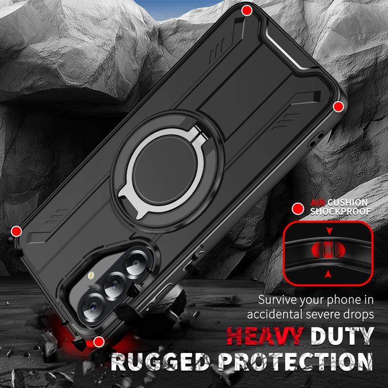 For Samsung Galaxy A56 5G Case Armor Shockproof Car Magnetic Ring Stand Cover For GalaxyA56 A56 A 56 Camera Lens Protect Funda