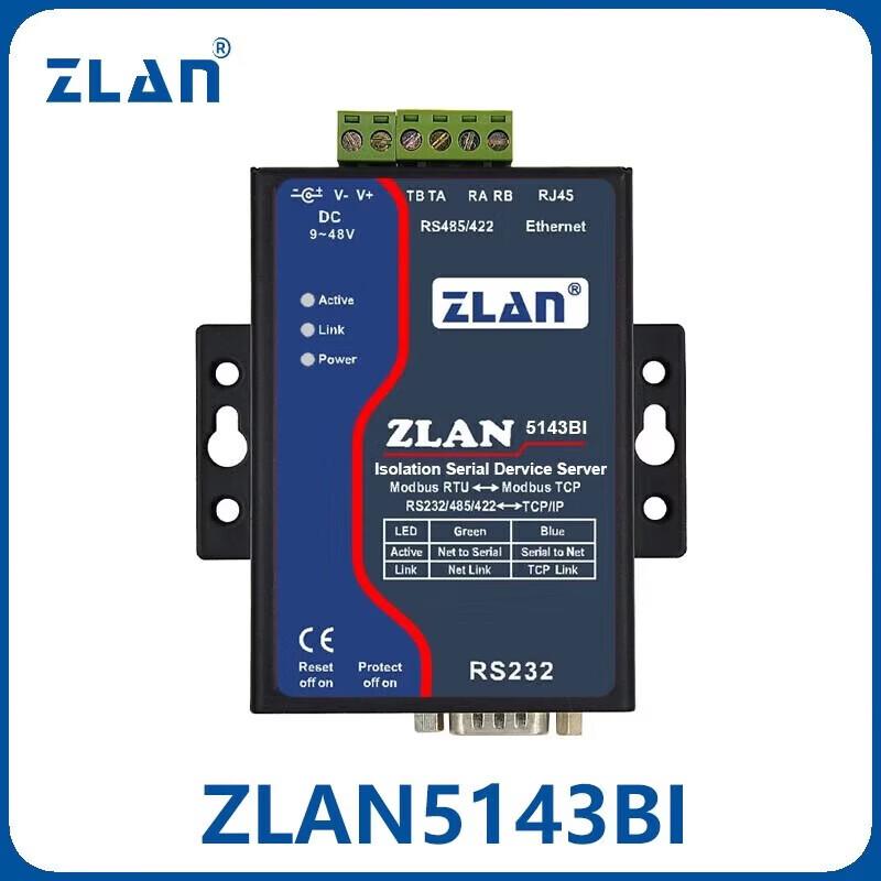 

ZLAN 5143BI Isolated Multi-Protocol Serial to Ethernet Server