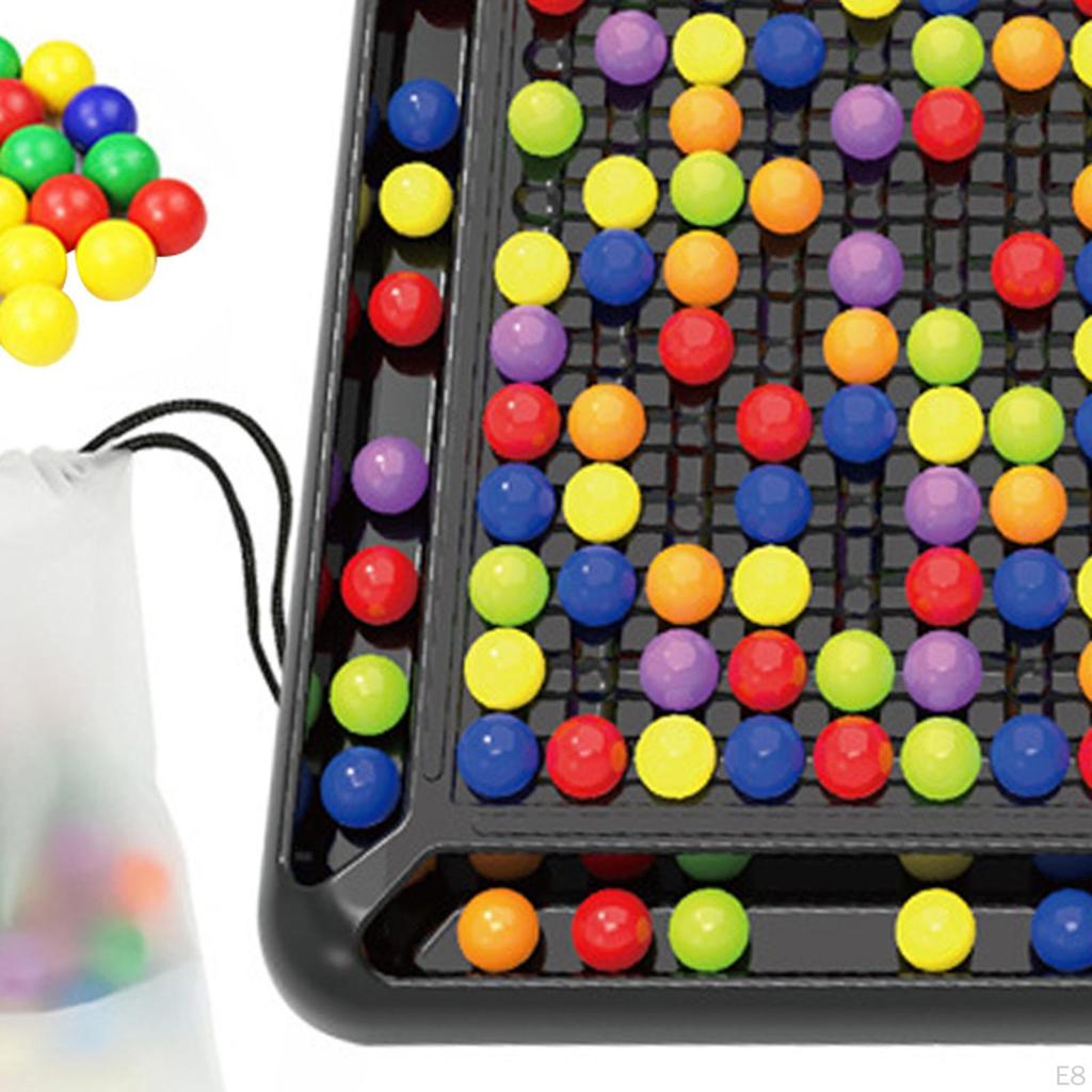 Peg Board Beads Game Creative Rainbow Matching for Travel Children 48 Pieces