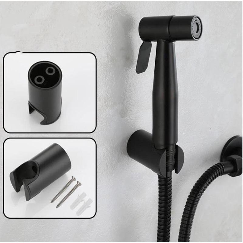 304 Stainless Steel Matte Black Bidet Spray Gun Toilet Set - Silent Companion