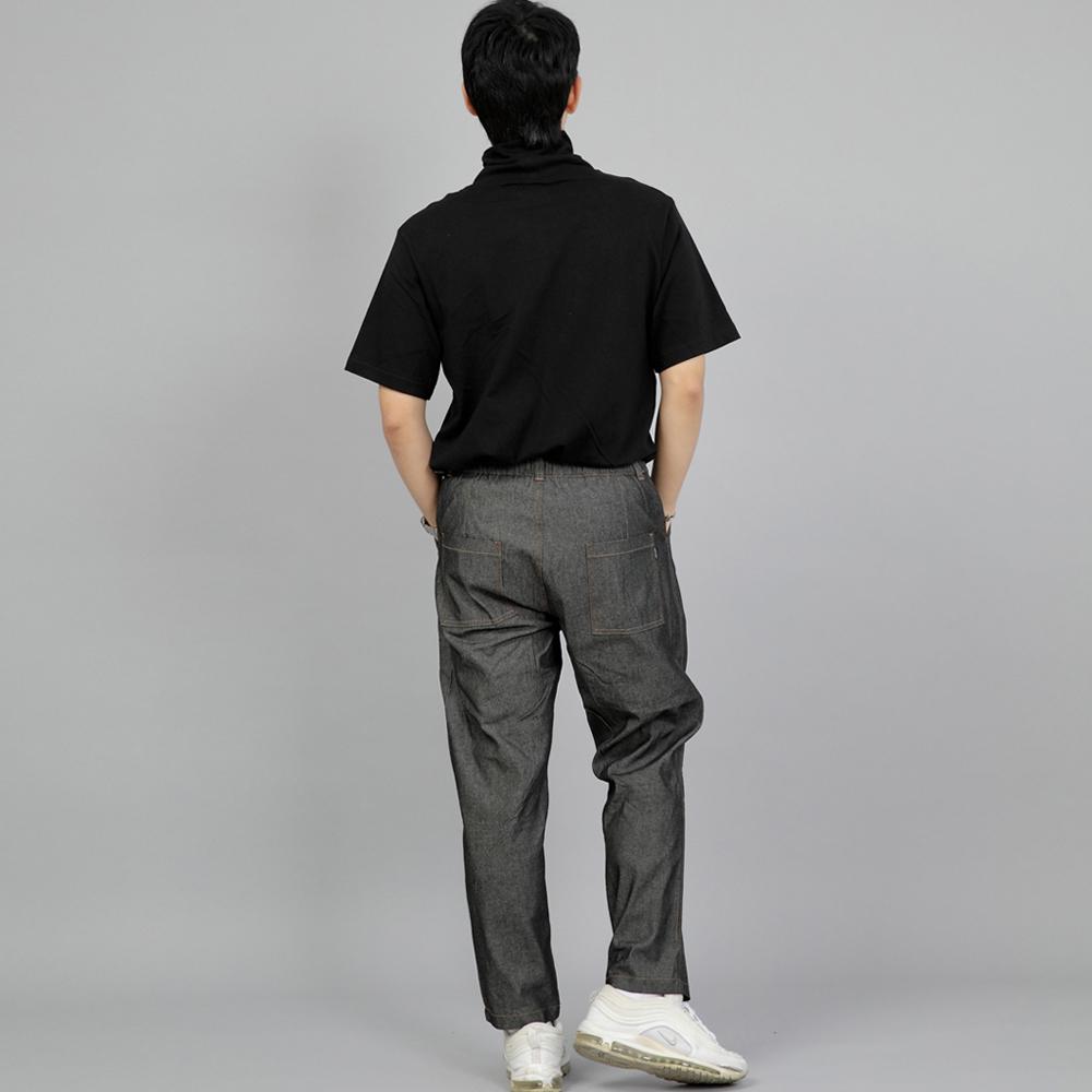 Seinteukeulu Wide Cut Crop Half-Band Pants Wch-327 Gray Black Denim Brs
