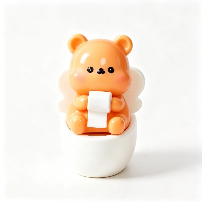 Creative Cartoon Animal Toilet Figurines Adorable Mini Waterproof Resin Decor for Bathroom Desktop Home Bedroom