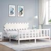 VidaXL Bed Frames with Headboard White Super King Solid Wood 3193482
