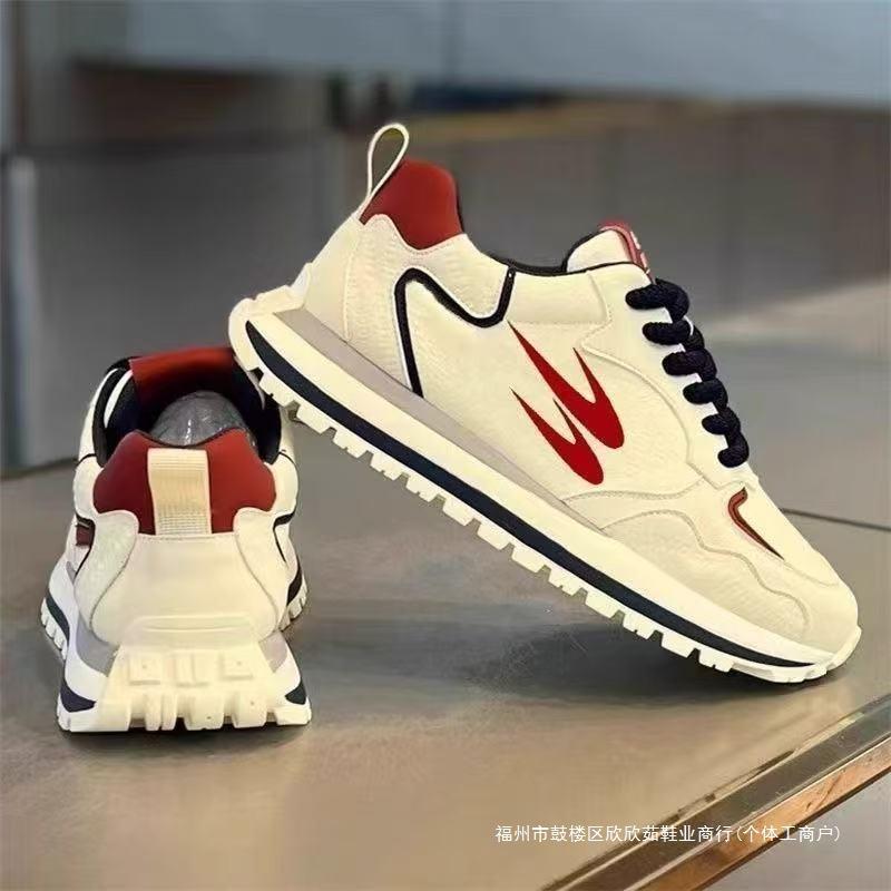 Men's Shoes Spring Trend Casual White Sneakers Men's Student Running Non-slip Platform Daddy Shoes