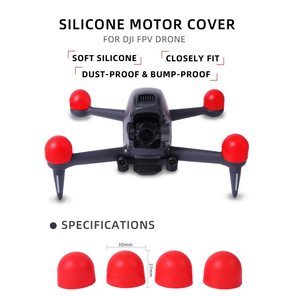 Silicone Motor Cover Dust Proof Protective Drone Accessories Compatible for DJI FPV Aircraft