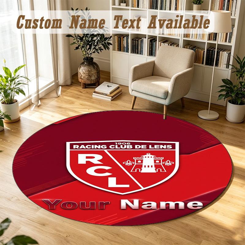 Round Rug Custom Nameracing Club De Lens Pattern Non Slip Carpet Home Floor Decor