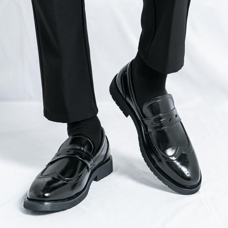 Men Loafers Street Style Brogue Classic Shoes Formal Business Wedding Dress Prom Blazers Tuxedo Party Shoes Large Size