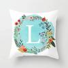A-Z Letter Cushion Cover Blue Floral   Soft Throw Pillow Cover Decorative Sofa Pillow Case Pillowcase