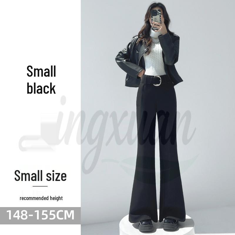 2026 Spring/Summer Women's High-Waisted Woolen Flare Pants - Floor-Length, Plus Velvet, Casual Wide-Leg