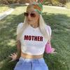 Y2K Fashion Letter Print Fairy Grunge Summer E-girl White Crop Tops Slim 2000s Streetwear Harajuku Goth Short Sleeve T-shirts