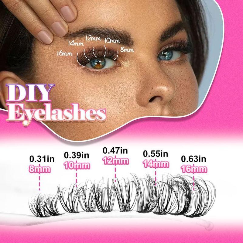Lashie - Set: Curl Multipack False Eyelashes Cluster (Various Designs)