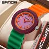 SANDA New Fashion Children Watch Silicone Strap Cartoon Scale Sports Comfortable Waterproof Watch Boys Girls Simple Quartz Watch
