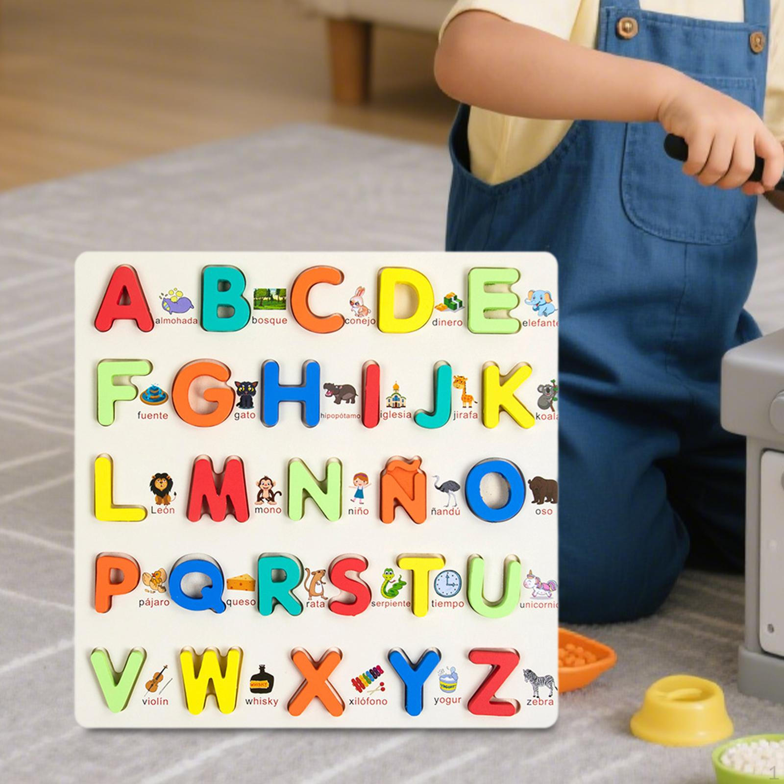 

Early Learning Color Recognition Fine Motor Skills for Girls Boys Kids 3-5 Spanish alphabet