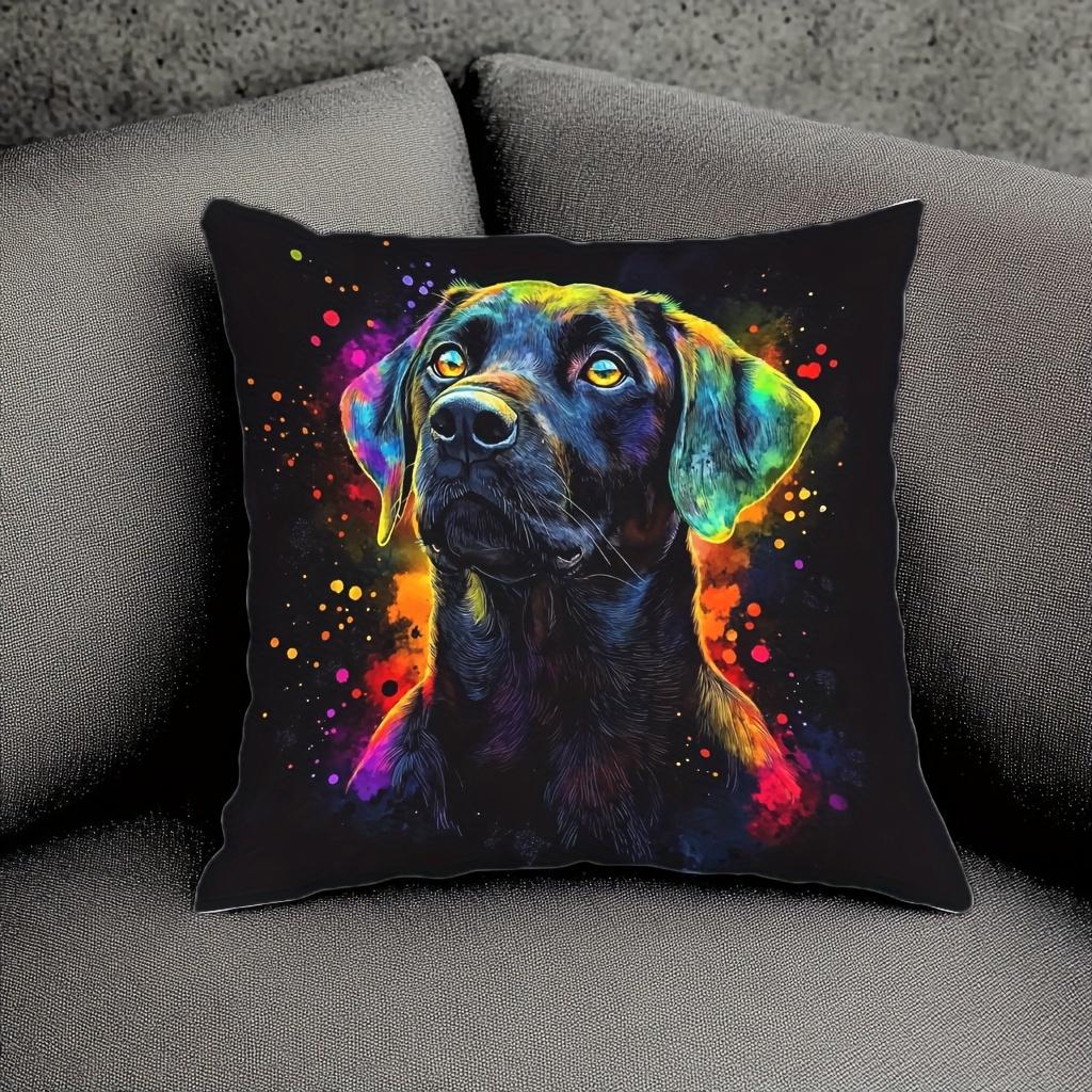 Black Labrador Cushion Covers Bedroom Sofa Square Pillowcase Living Room Chair Pillow Covers Print Home Decor Gift