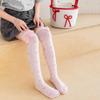 Girls Knee High Long Socks White Color Princess Love Bow Calf Socks Spring Summer Thin Mesh Breathable Kids Stockings 3-8Years