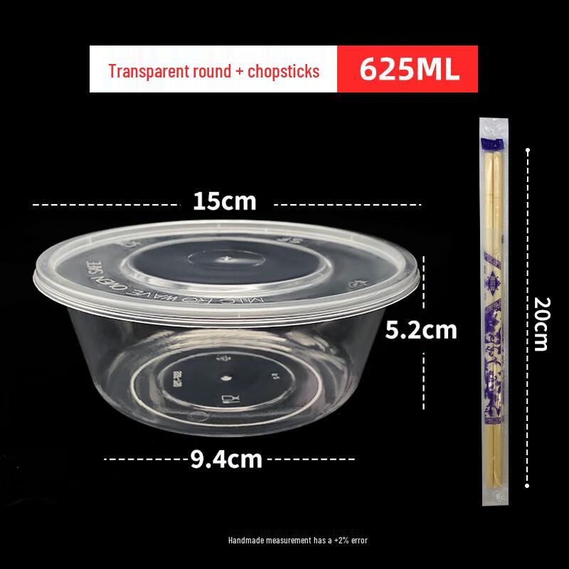 Disposable Plastic Round Meal Box Set with Chopsticks