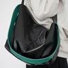 Casual Soft Leather Textured Wide Shoulder Strap Tote Bag Relaxed Style Contrast Color Unisex Bag Large Capacity