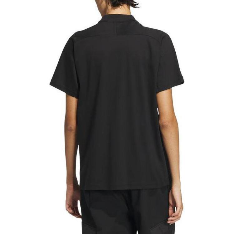 Adidas Polo Shirts Men's Black Polo Collar Moderate Straight Fit IT3934