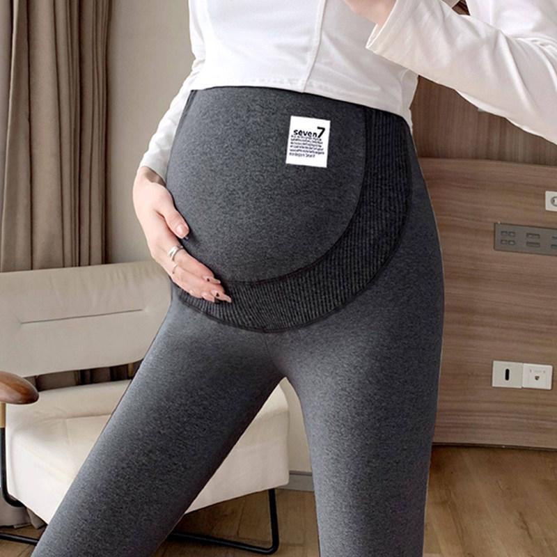 

Plus Size Maternity Leggings - Spring/Summer, No Tight Belly, No Sagging Crotch, Petite Yoga Pants Large (110-135 lbs) темно-сірий