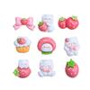 Cute Strawberry Animal Cartoon Resin Ornaments for Hair Clips, Shoes, and Accessories.