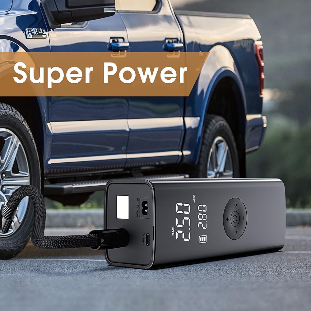 Wireless Tyre Air Pump Portable Car Air Compressor for Motorcycles Pickup Truck Digital Super Power Inflatable Pump