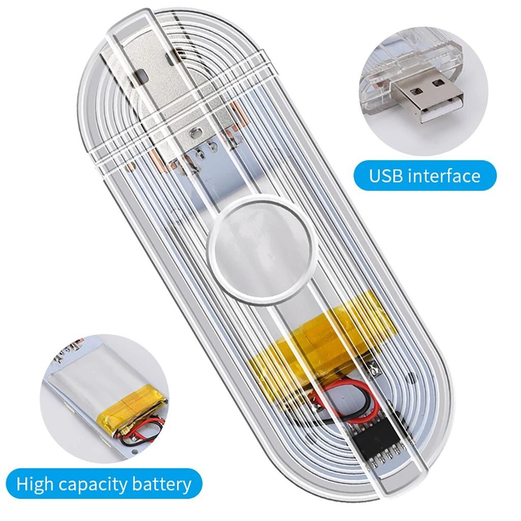 1pcs 9SMD Touch Light USB Sensor Rechargeable Touch LED Lamp Mini Atmosphere Light Car Ambient Party Light Night Light