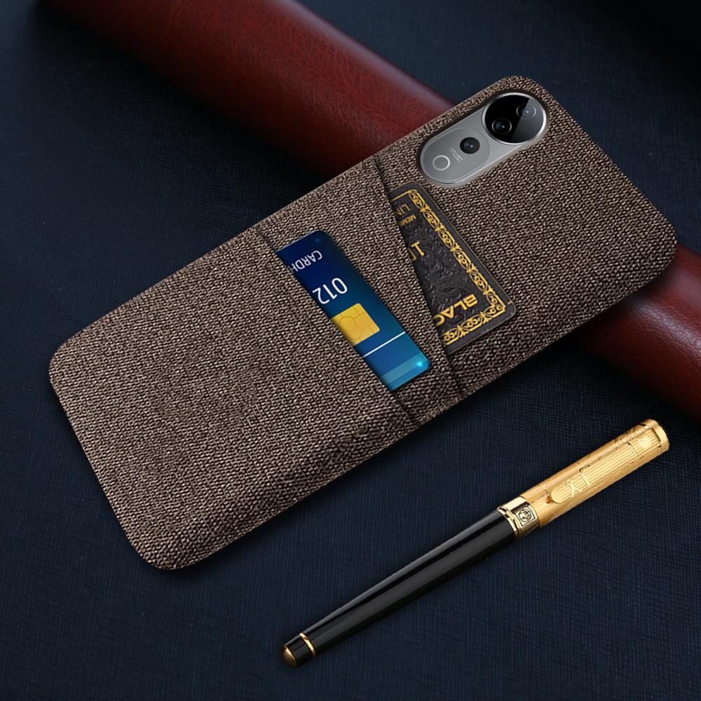 For vivo S19 Pro 5G Case Cloth+Hard PC Phone Cover with Dual Card Slots